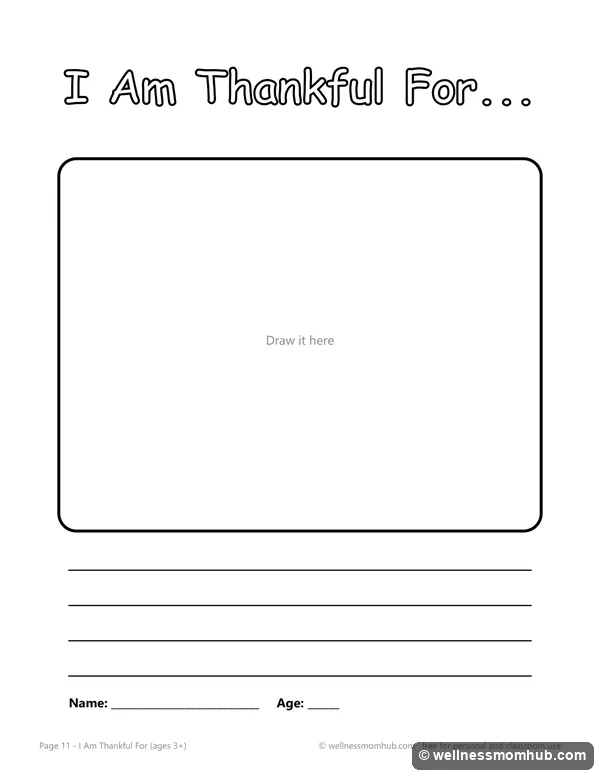 I am thankful for drawing page with a box to draw in and lines to write on