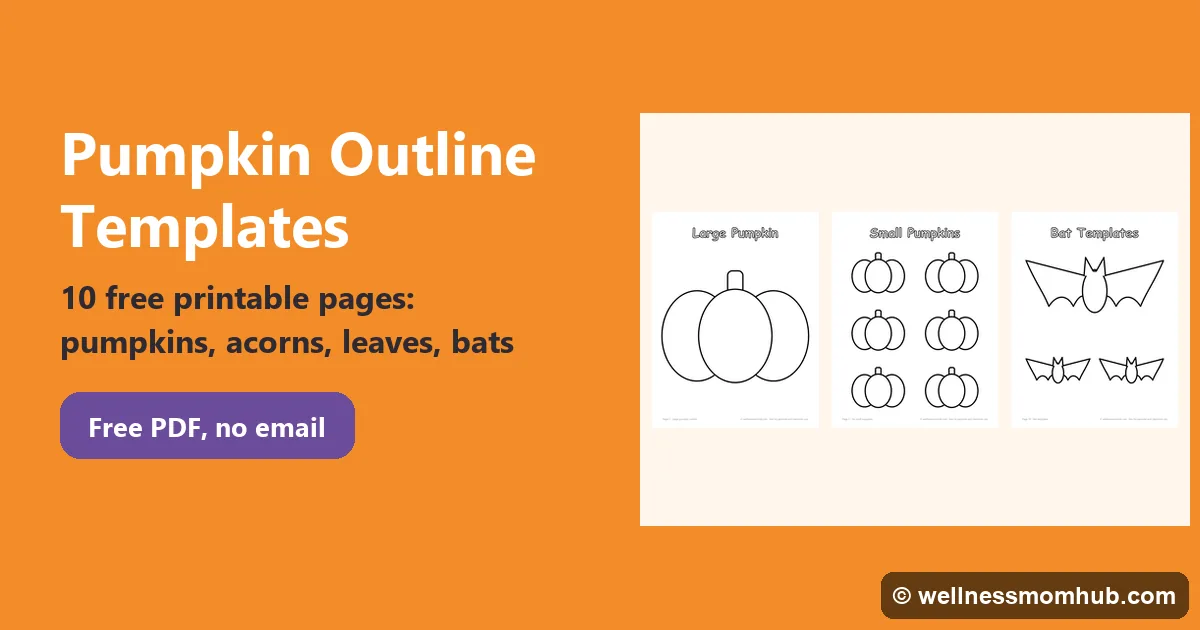 Free printable pumpkin outline templates: large pumpkin outline, small pumpkins and pumpkin shapes