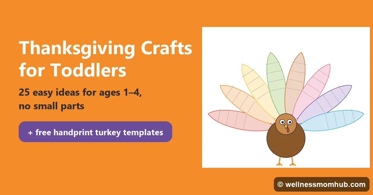 Thanksgiving crafts for toddlers: a thankful turkey template with eight colorful feathers to fill in